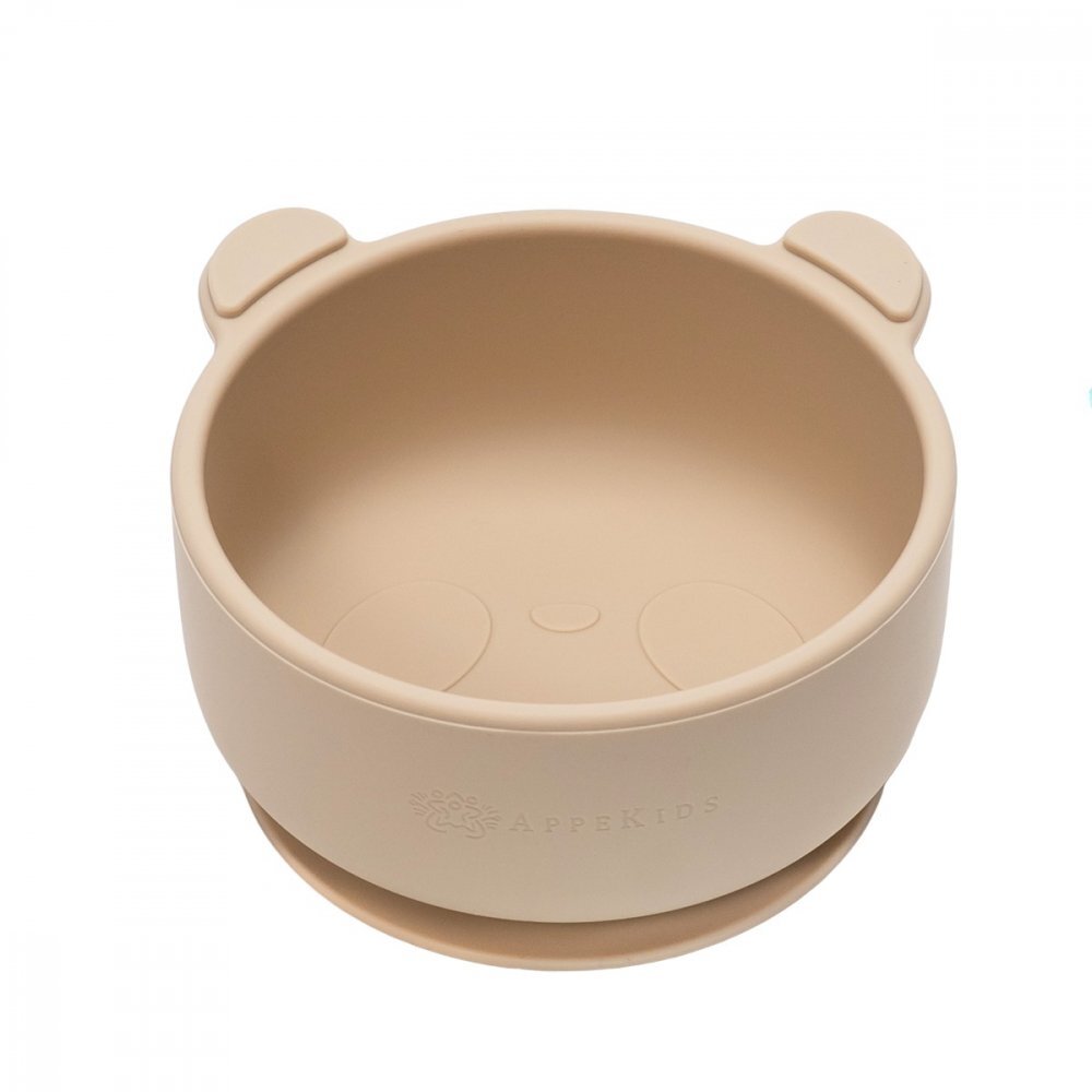 APPEKIDS Bol din silicon cu ventuza The Little Bear Bubble Beige