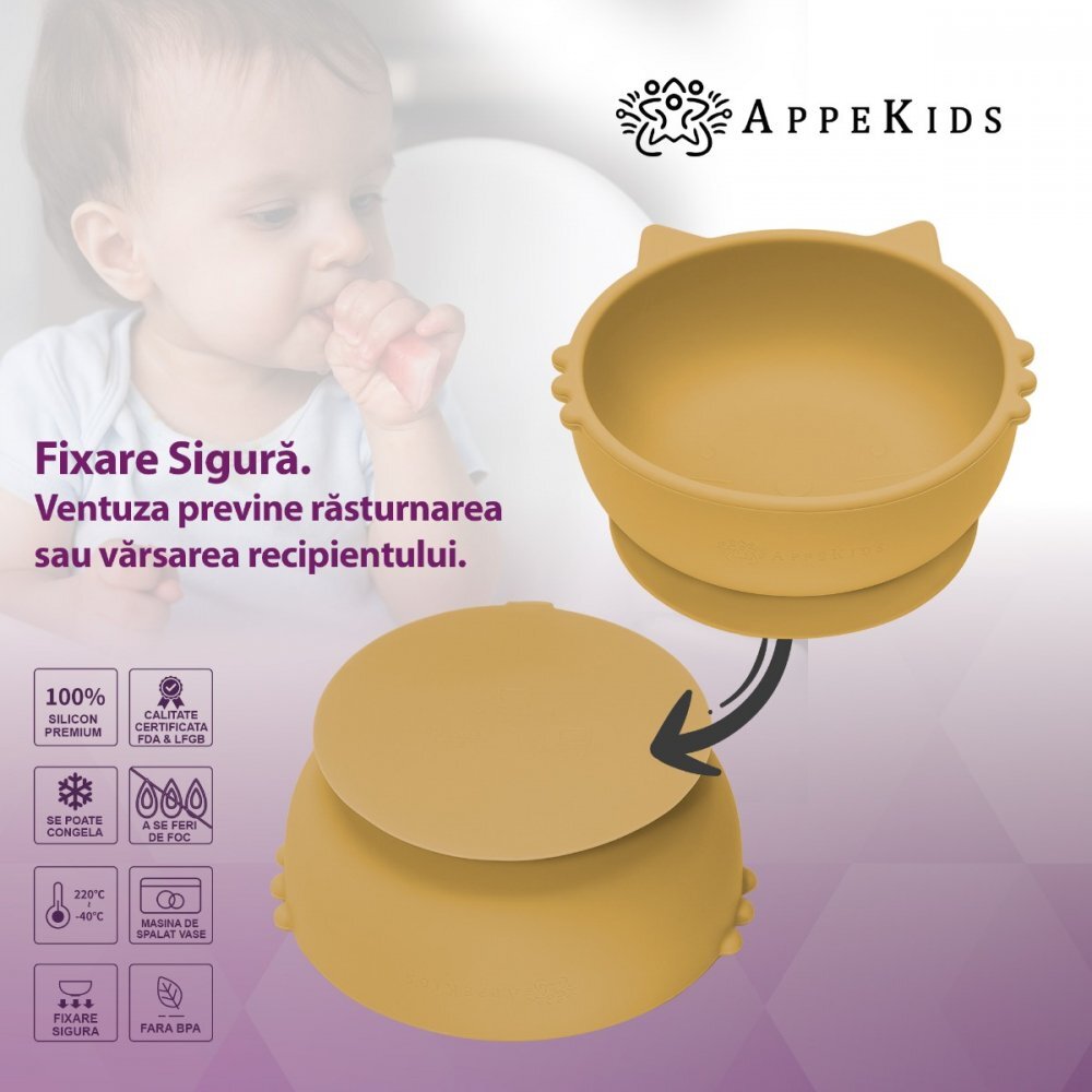 APPEKIDS Bol din silicon Kitty I Honey