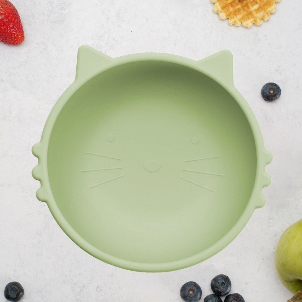 APPEKIDS Bol din silicon Kitty I Raw Green