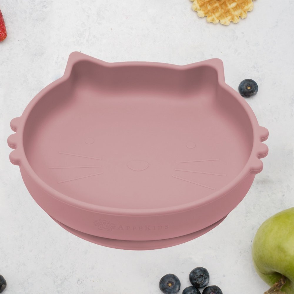 APPEKIDS Bol din silicon Kitty II Old Rose