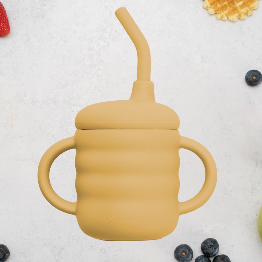 APPEKIDS Cana din silicon cu pai Honey