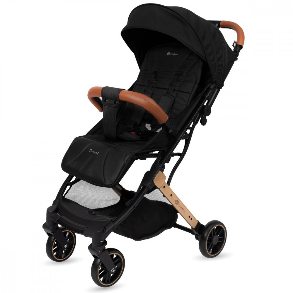 APPEKIDS Carucior sport Travel Black ultracompact tip troller suspensii spatar reglabil suport picioare ajustabil bara frontala detasabila