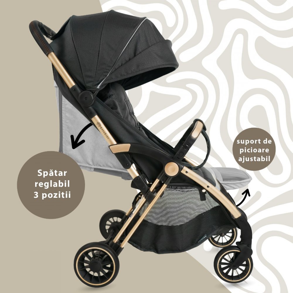 APPEKIDS Carucior sport Upp ultracompact cu pliere automata Jet Black