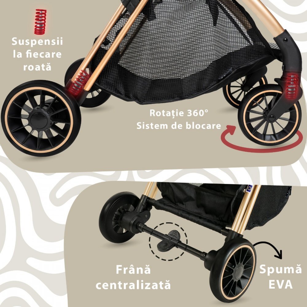 APPEKIDS Carucior sport Upp ultracompact cu pliere automata Jet Black