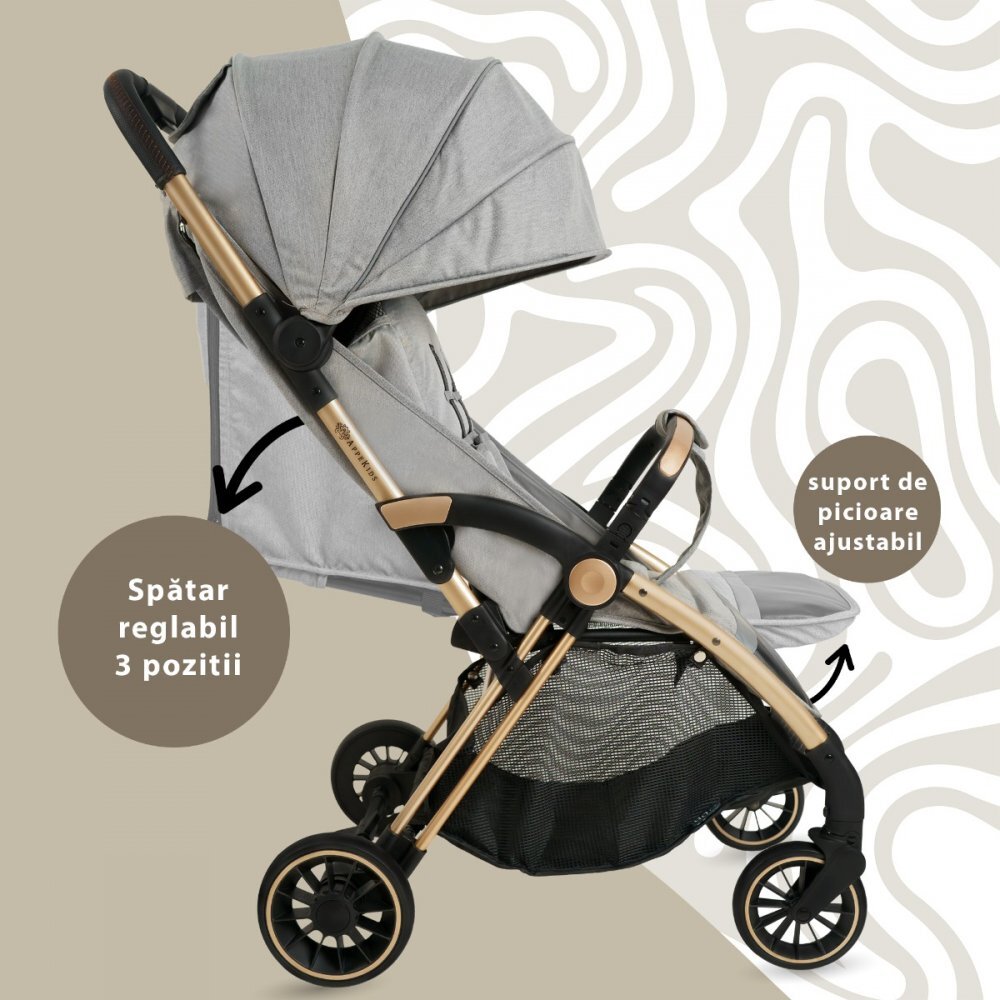 APPEKIDS Carucior sport Upp ultracompact cu pliere automata Powder Grey