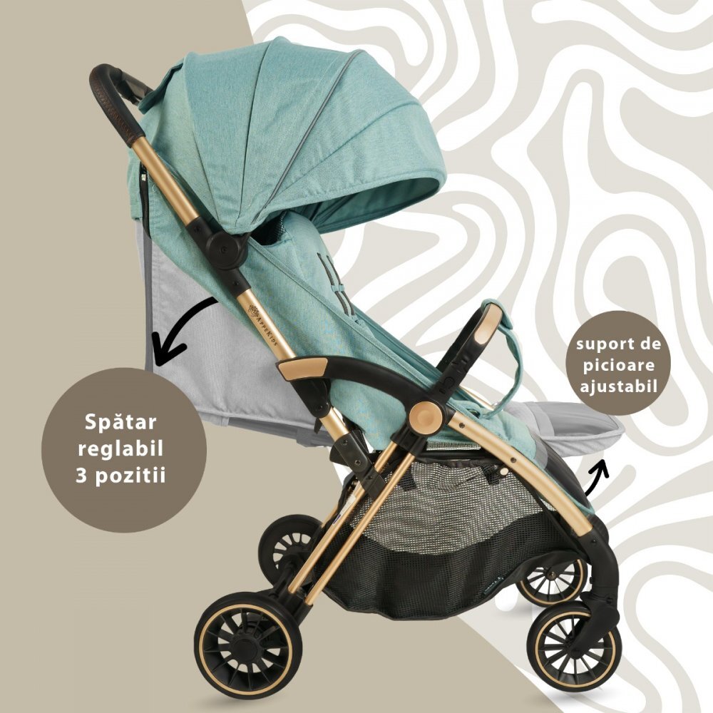 APPEKIDS Carucior sport Upp ultracompact cu pliere automata River Green