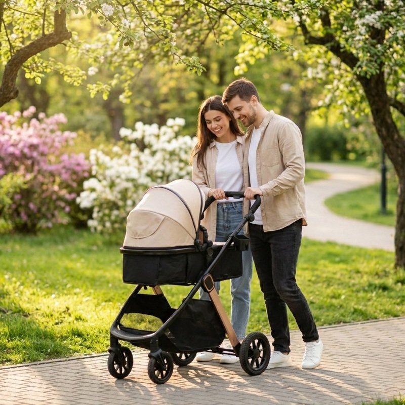 APPEKIDS Carucior transformabil 2 in 1 pentru copii Elite Sand cu suspensii sezut reversibil accesorii greutate suportata 22 kg