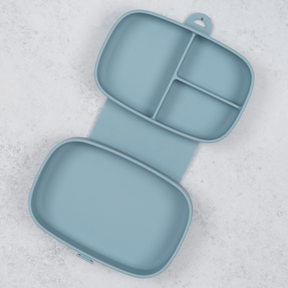 APPEKIDS Caserola compartimentata din silicon cu ventuza Magic Box Aqua Blue