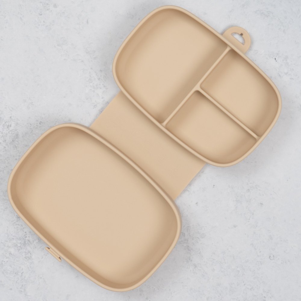APPEKIDS Caserola compartimentata din silicon cu ventuza Magic Box Bubble Beige