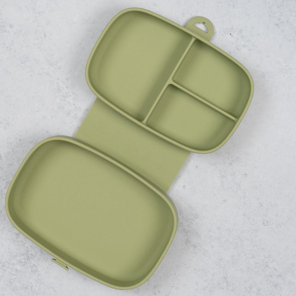 APPEKIDS Caserola compartimentata din silicon cu ventuza Magic Box Raw Green