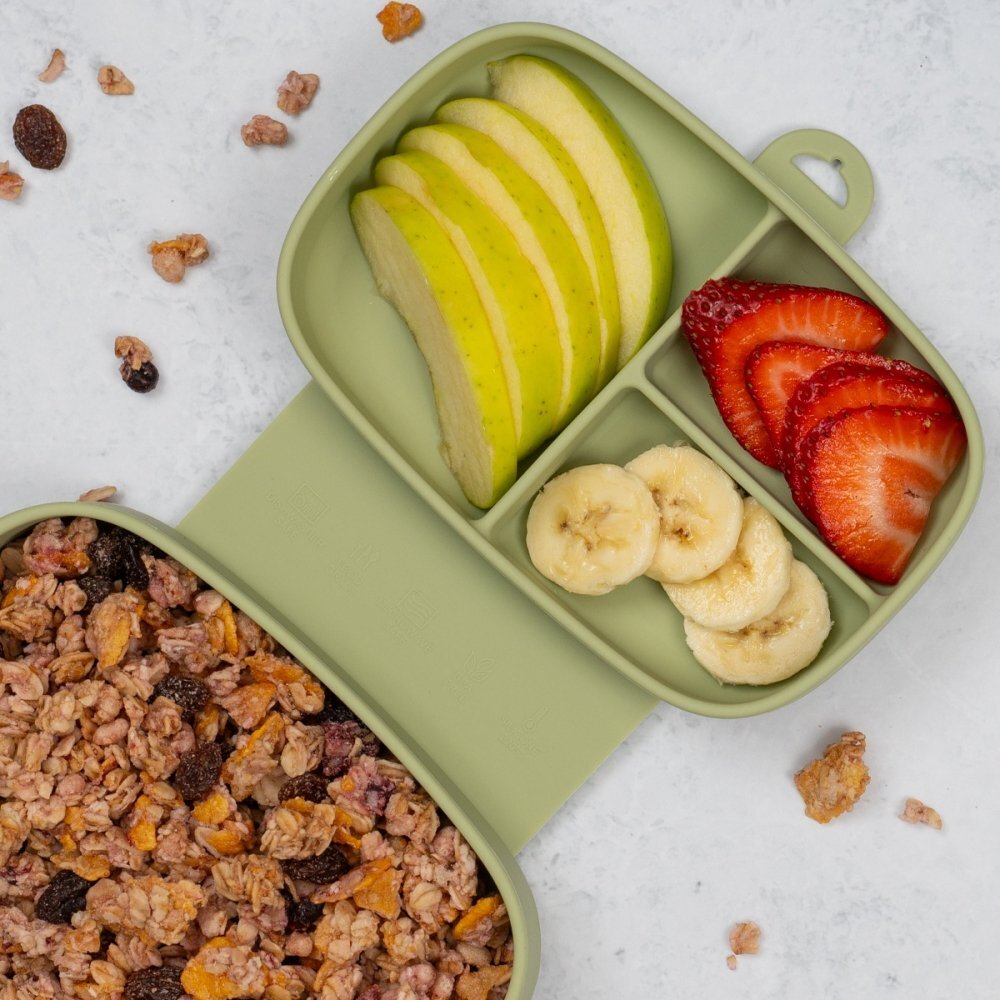 APPEKIDS Caserola compartimentata din silicon cu ventuza Magic Box Raw Green