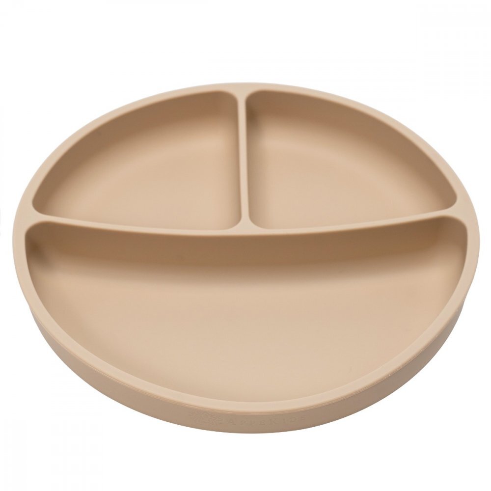 APPEKIDS Farfurie compartimentata din silicon cu ventuza Bubble Beige