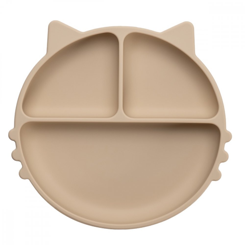 APPEKIDS Farfurie compartimentata din silicon cu ventuza Kitty Bubble Beige