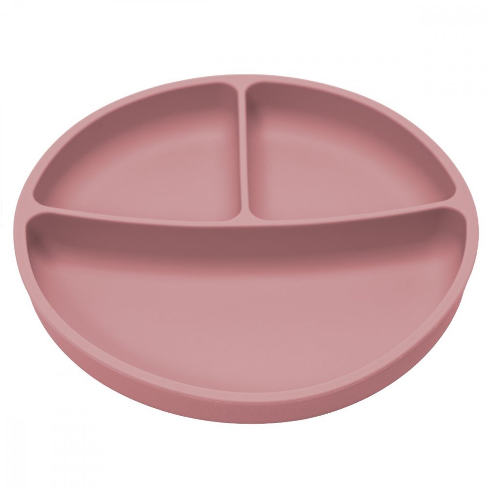 APPEKIDS Farfurie compartimentata din silicon cu ventuza Old Rose