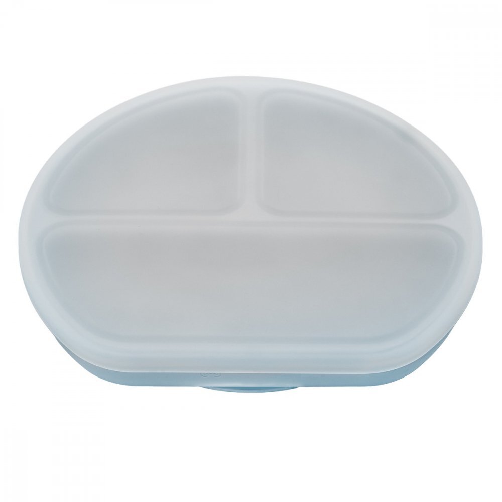 APPEKIDS Farfurie compartimentata din silicon cu ventuza si capac Aqua Blue