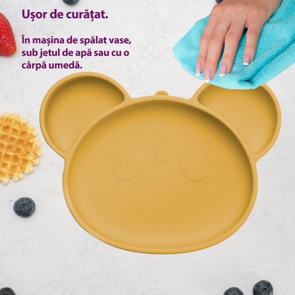 APPEKIDS Farfurie din silicon cu ventuza Panda Honey