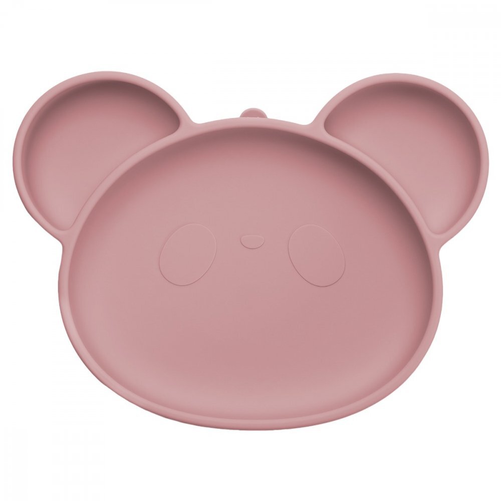 APPEKIDS Farfurie din silicon cu ventuza Panda Old Rose