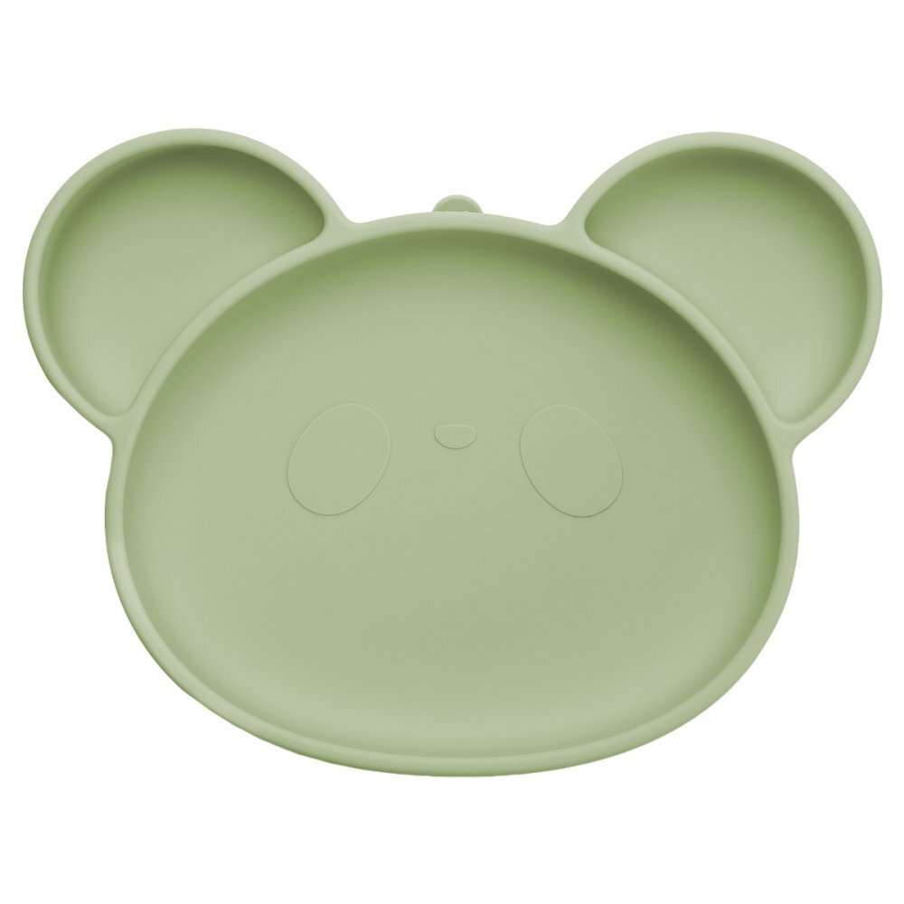 APPEKIDS Farfurie din silicon cu ventuza Panda Raw Green