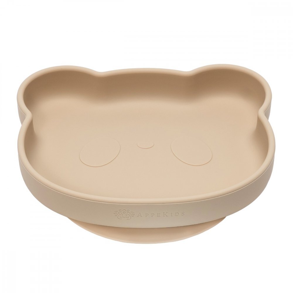 APPEKIDS Farfurie din silicon cu ventuza The Little Bear Bubble Beige
