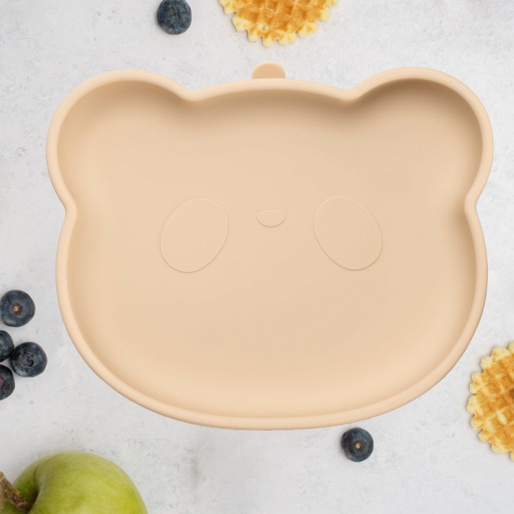 APPEKIDS Farfurie din silicon cu ventuza The Little Bear Bubble Beige