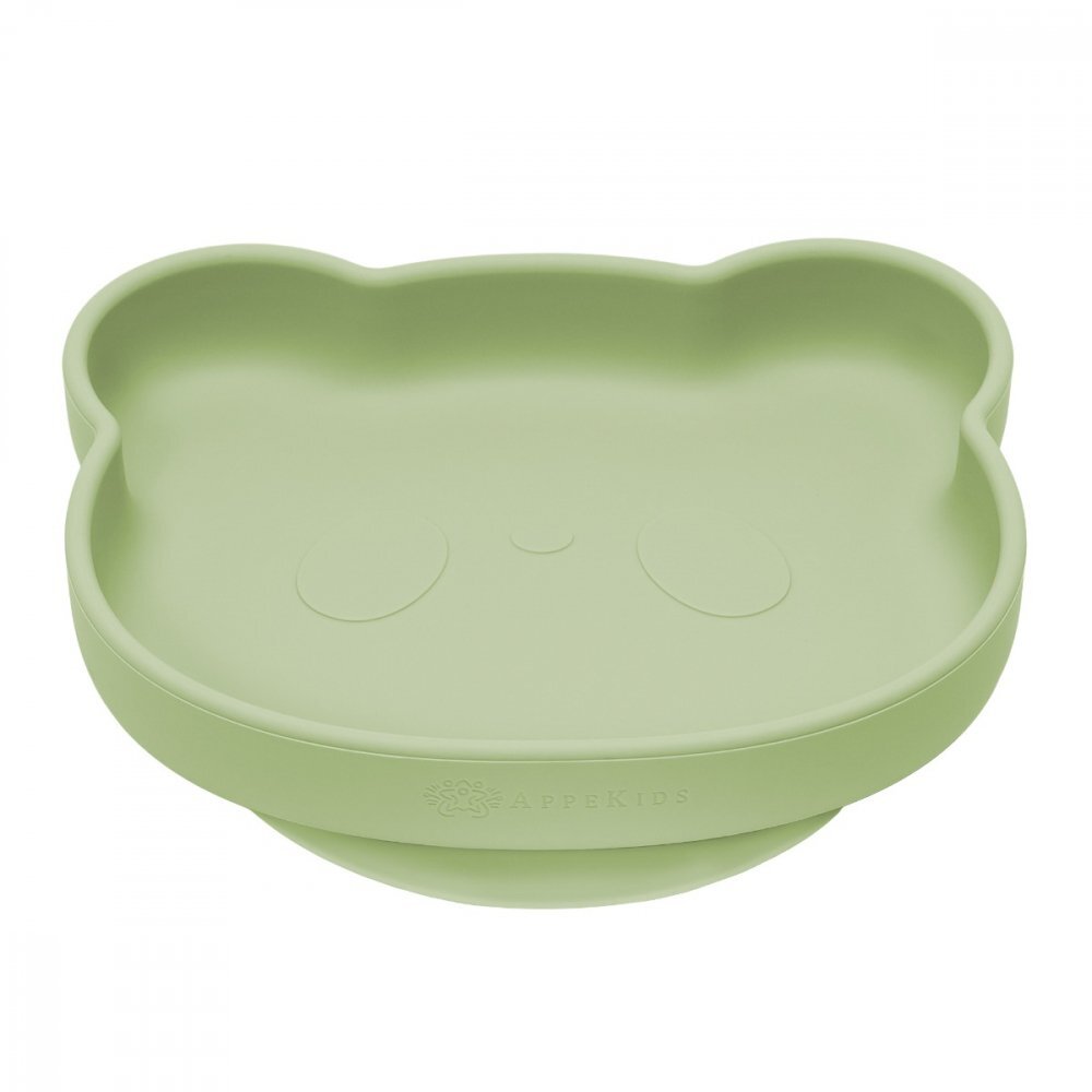 APPEKIDS Farfurie din silicon cu ventuza The Little Bear Raw Green