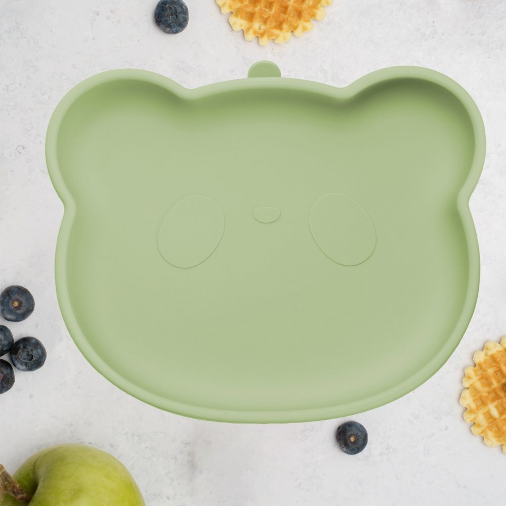 APPEKIDS Farfurie din silicon cu ventuza The Little Bear Raw Green
