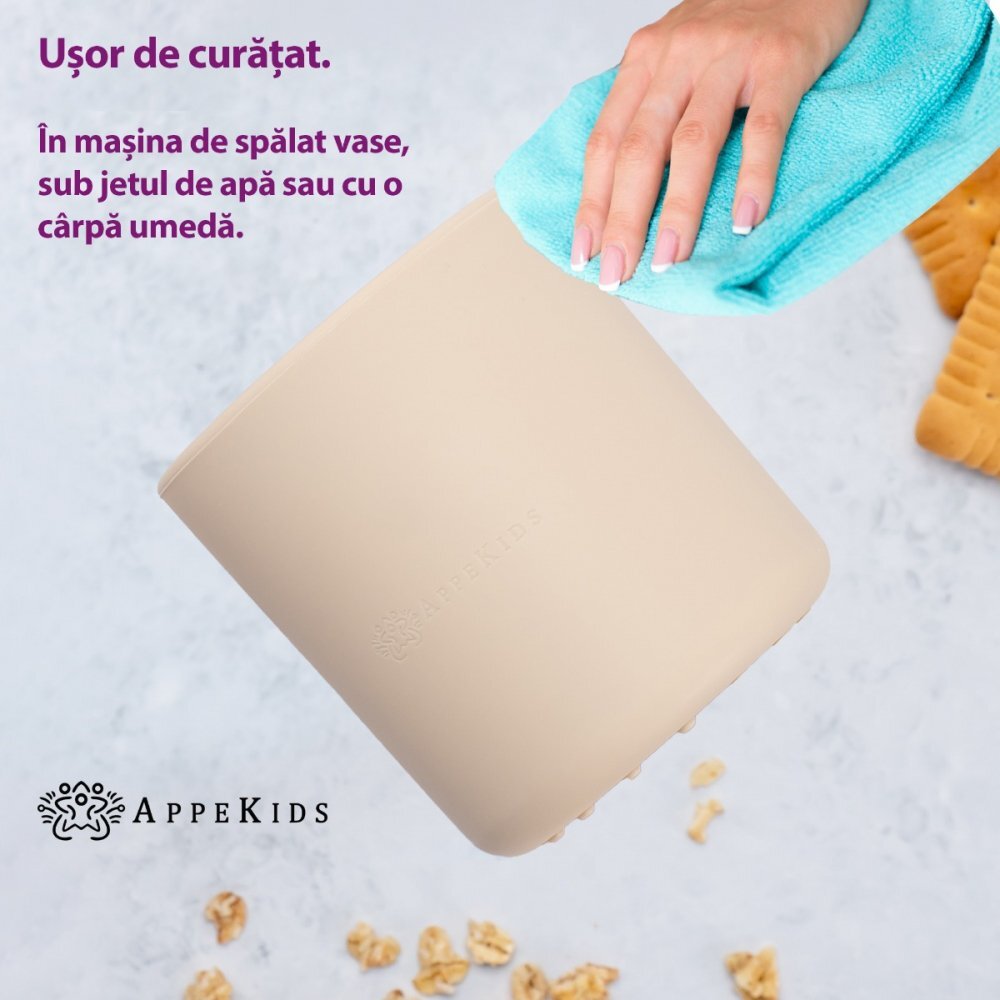 APPEKIDS Pahar din silicon Bubble Beige