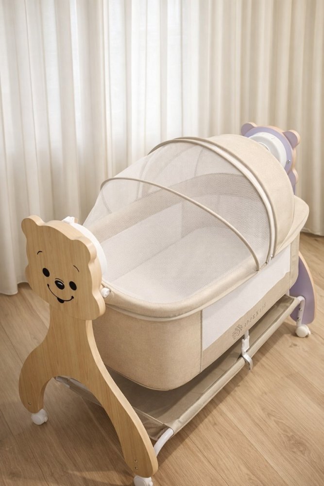 APPEKIDS Patut multifunctional Buggy cu leganare electrica sunete si bluetooth