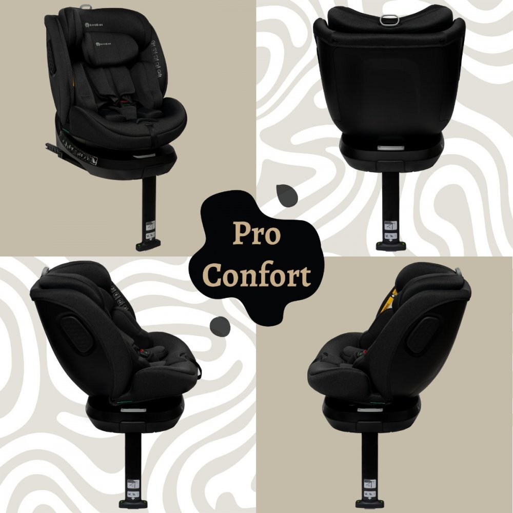 APPEKIDS Scaun auto I-Size 40-150 cm Rear Facing 360 Pro Confort black