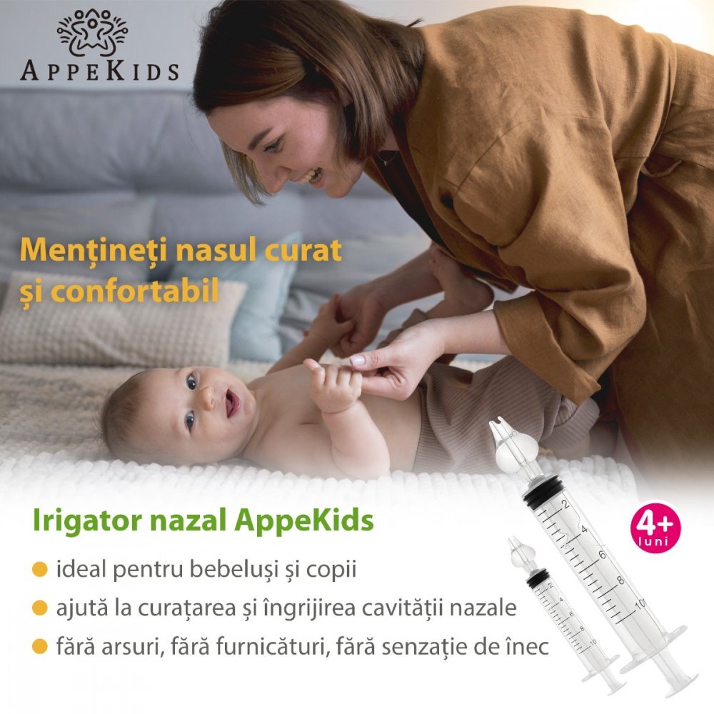 APPEKIDS Set 2 seringi pentru lavaj nazal 10ml 4 luni+