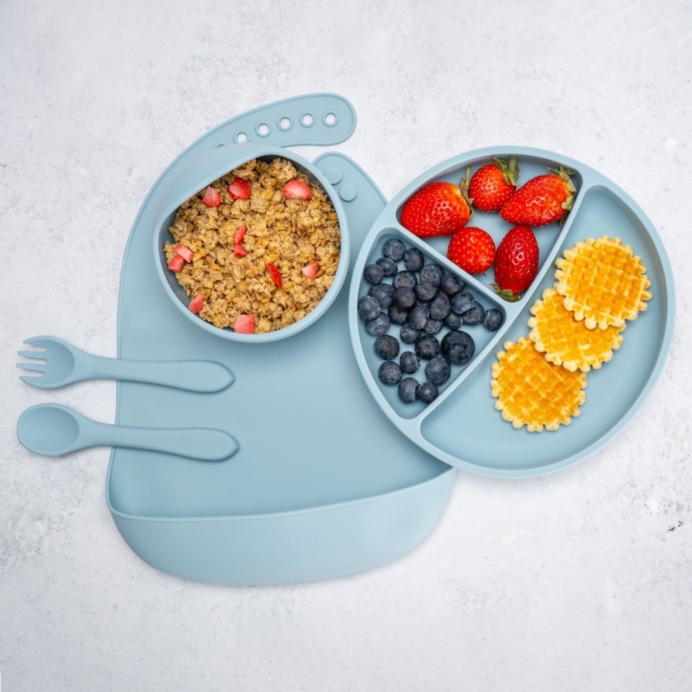 APPEKIDS Set diversificare din silicon 5 piese Classic Aqua Blue