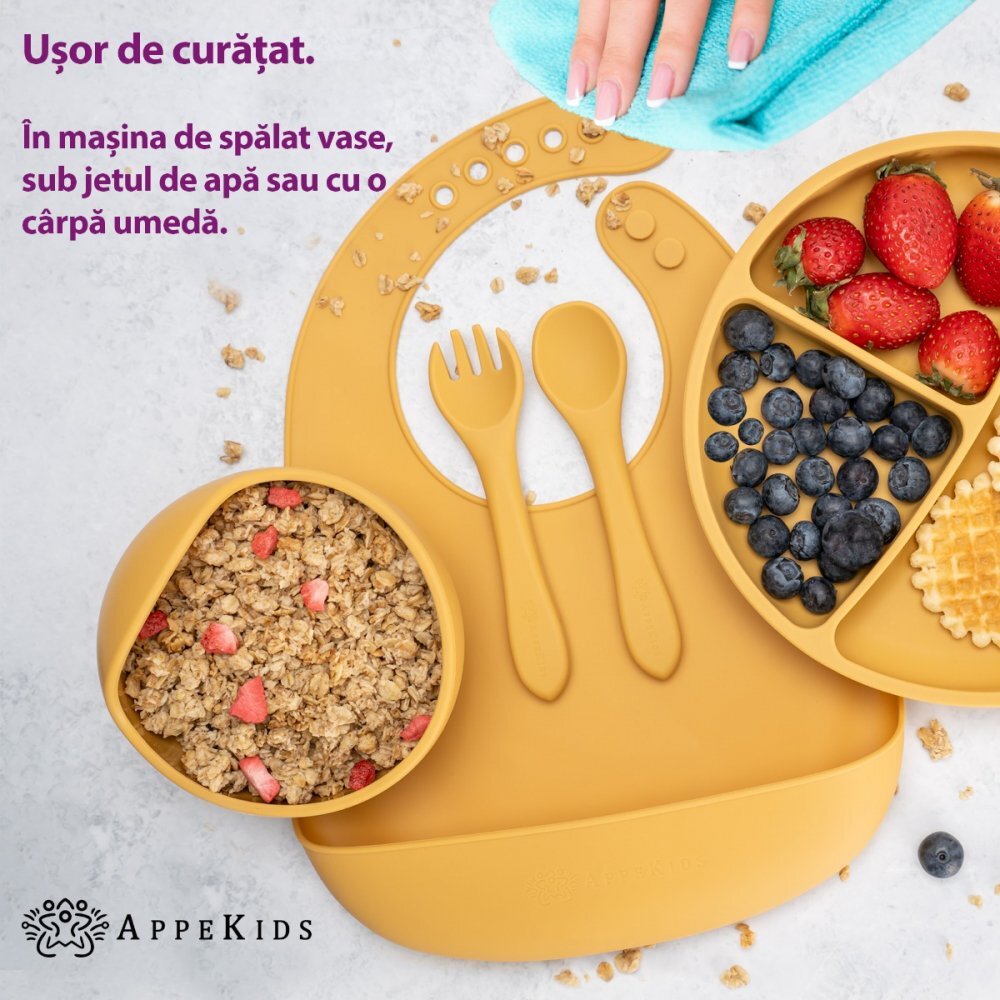 APPEKIDS Set diversificare din silicon 5 piese Classic Honey