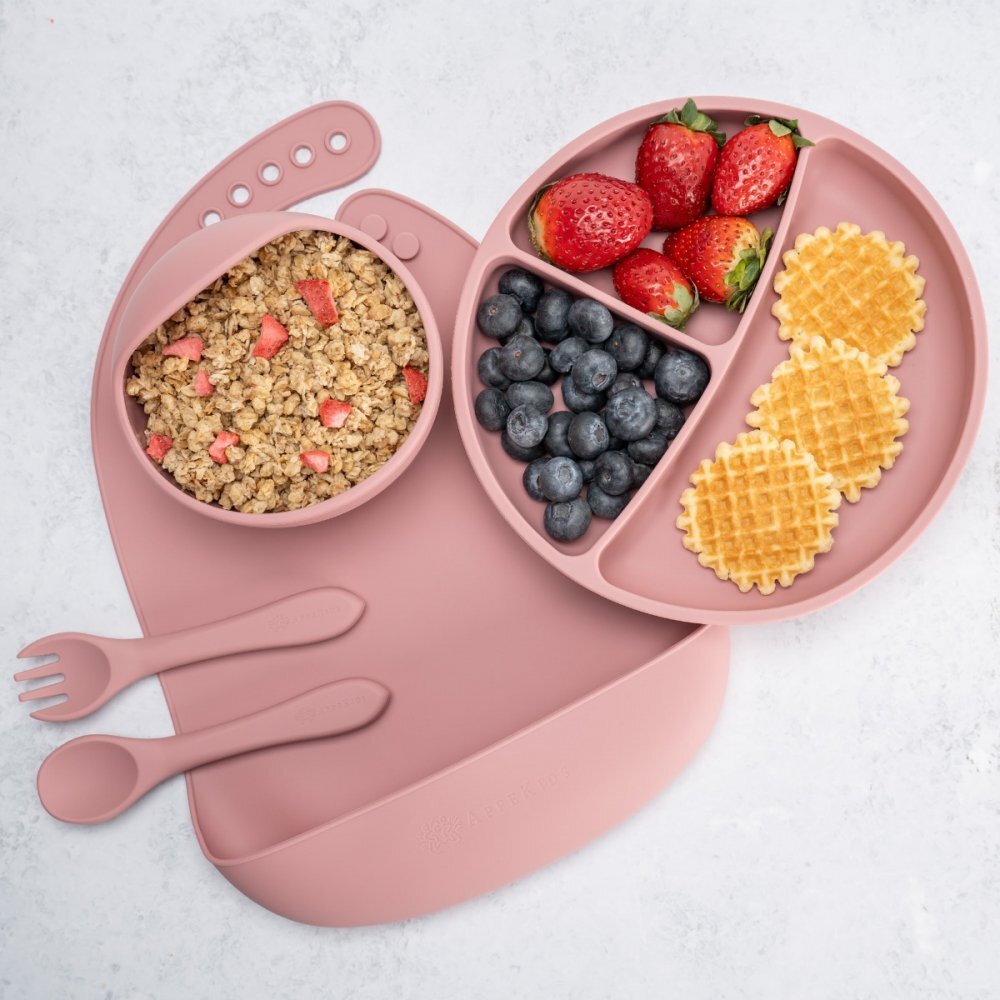 APPEKIDS Set diversificare din silicon 5 piese Classic Old Rose