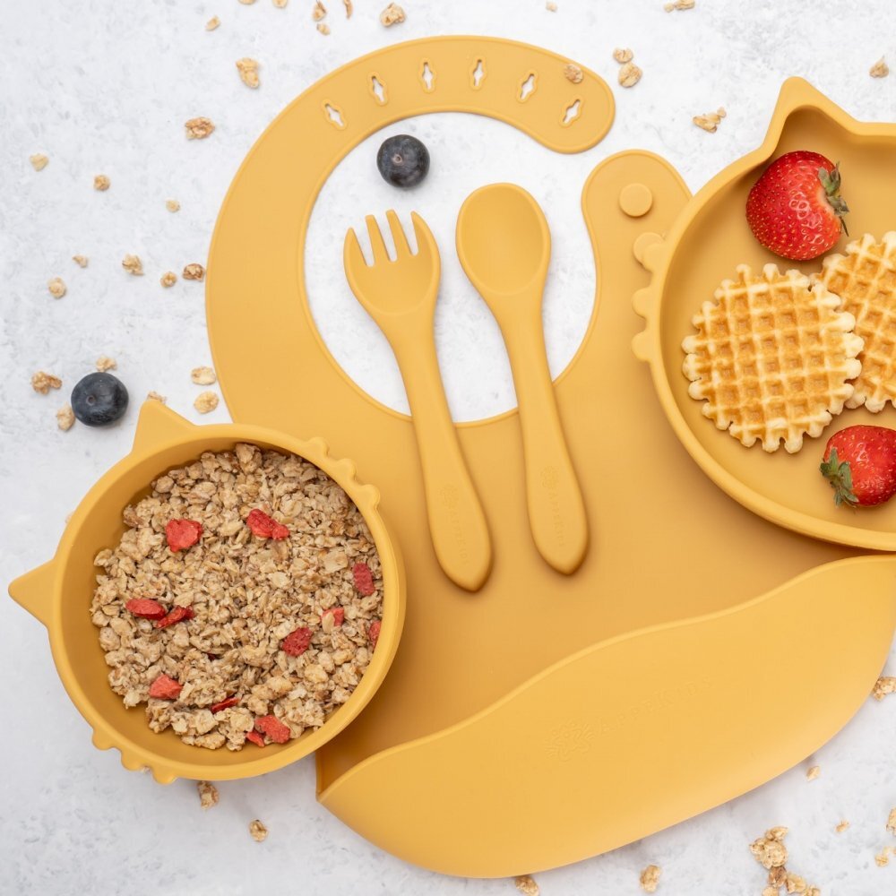 APPEKIDS Set diversificare din silicon 5 piese Kitty Honey