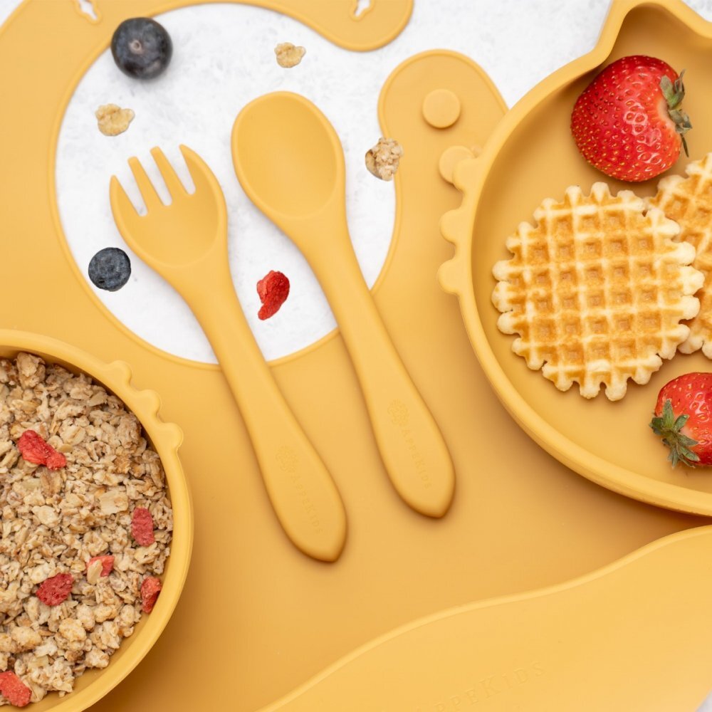 APPEKIDS Set diversificare din silicon 5 piese Kitty Honey