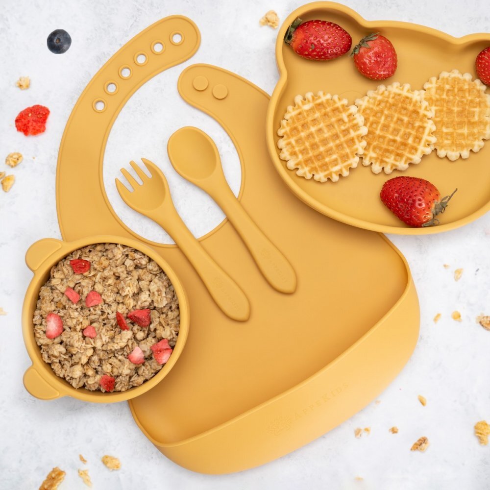 APPEKIDS Set diversificare din silicon 5 piese Panda Honey