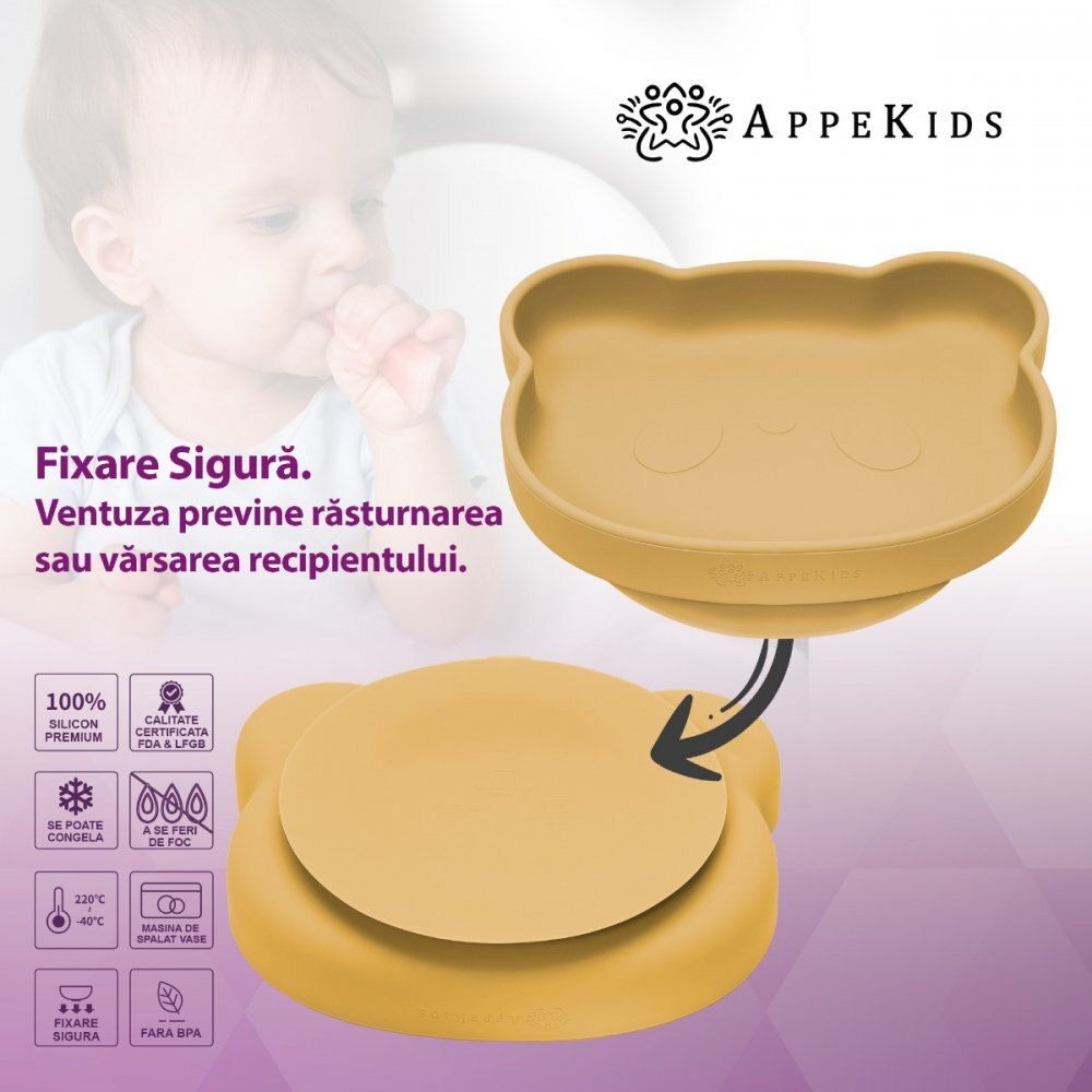 APPEKIDS Set diversificare din silicon 5 piese Panda Honey