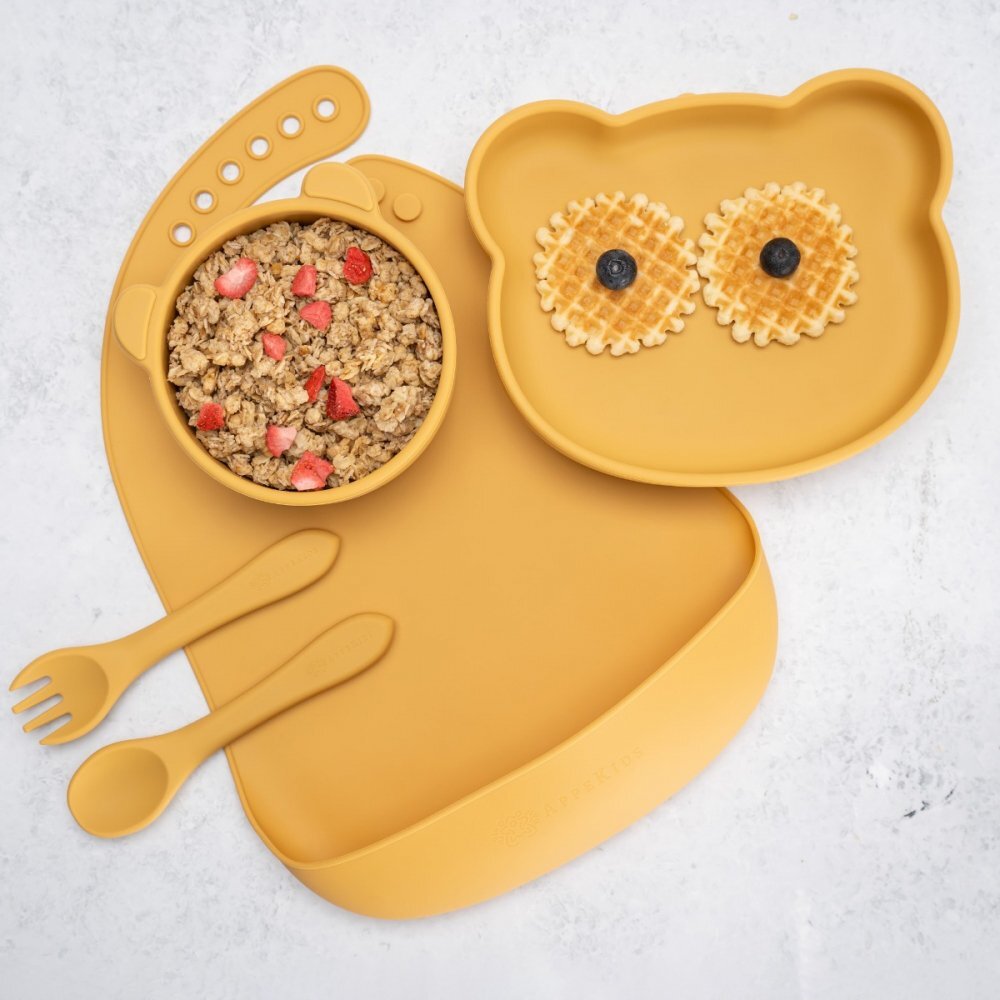 APPEKIDS Set diversificare din silicon 5 piese Panda Honey