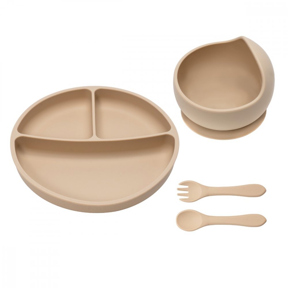 APPEKIDS Set diversificare din silicon Basic Bubble Beige