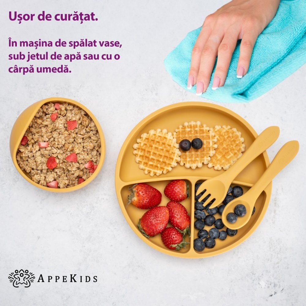 APPEKIDS Set diversificare din silicon Basic Honey