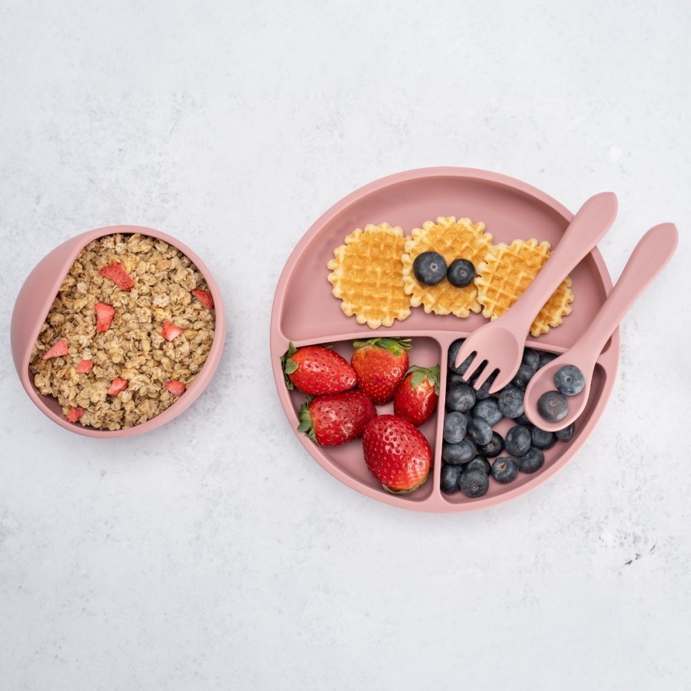 APPEKIDS Set diversificare din silicon Basic Old Rose