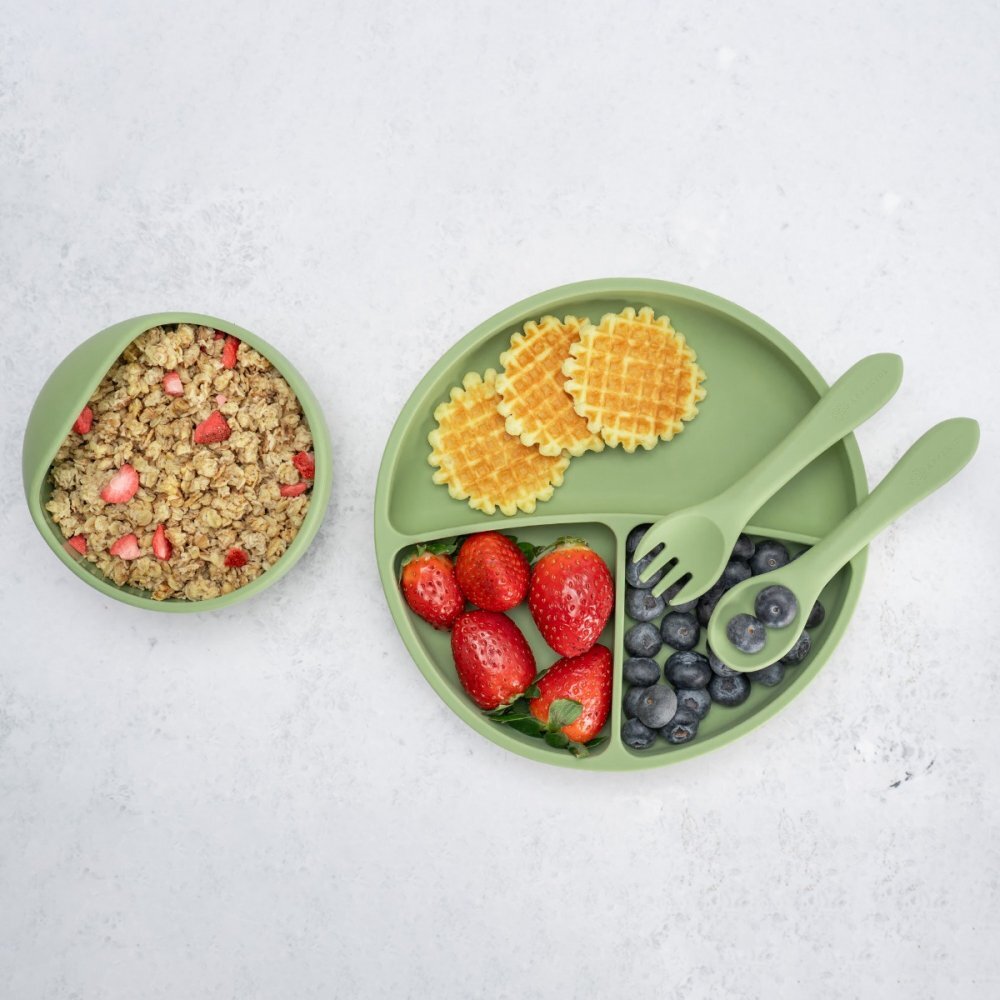APPEKIDS Set diversificare din silicon Basic Raw Green