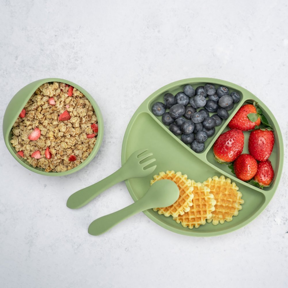 APPEKIDS Set diversificare din silicon Basic Raw Green