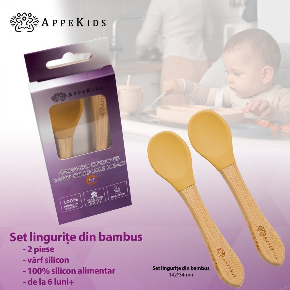 APPEKIDS Set lingurite din bambus Honey
