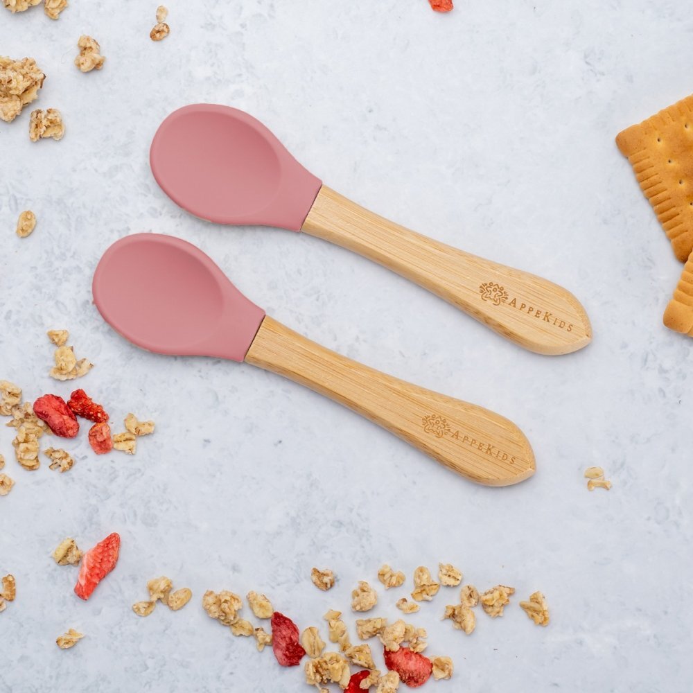 APPEKIDS Set lingurite din bambus Old Rose