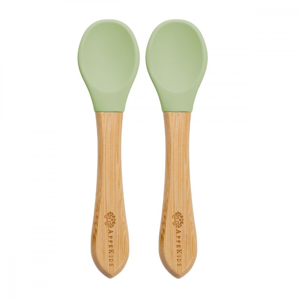 APPEKIDS Set lingurite din bambus Raw Green