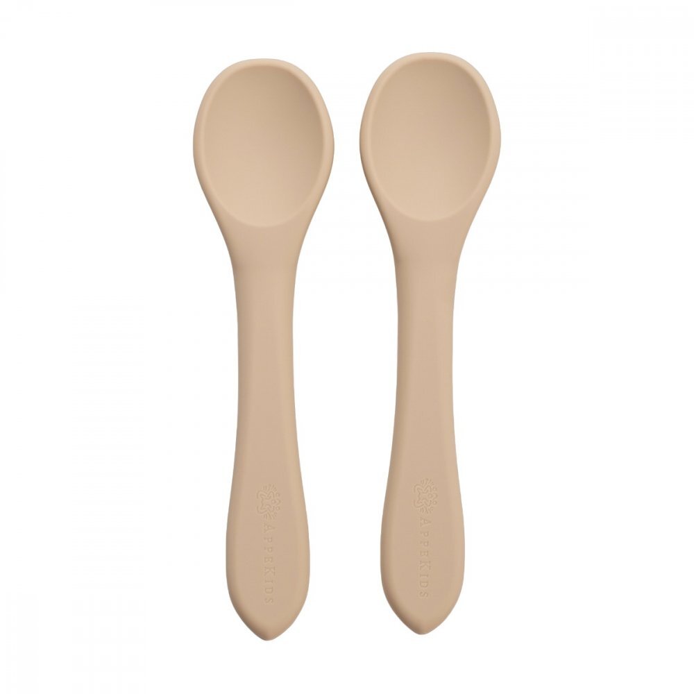 APPEKIDS Set Lingurite din silicon Bubble Beige