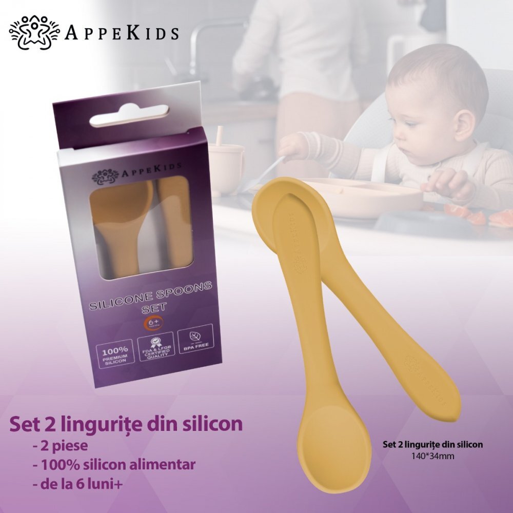 APPEKIDS Set lingurite din silicon Honey