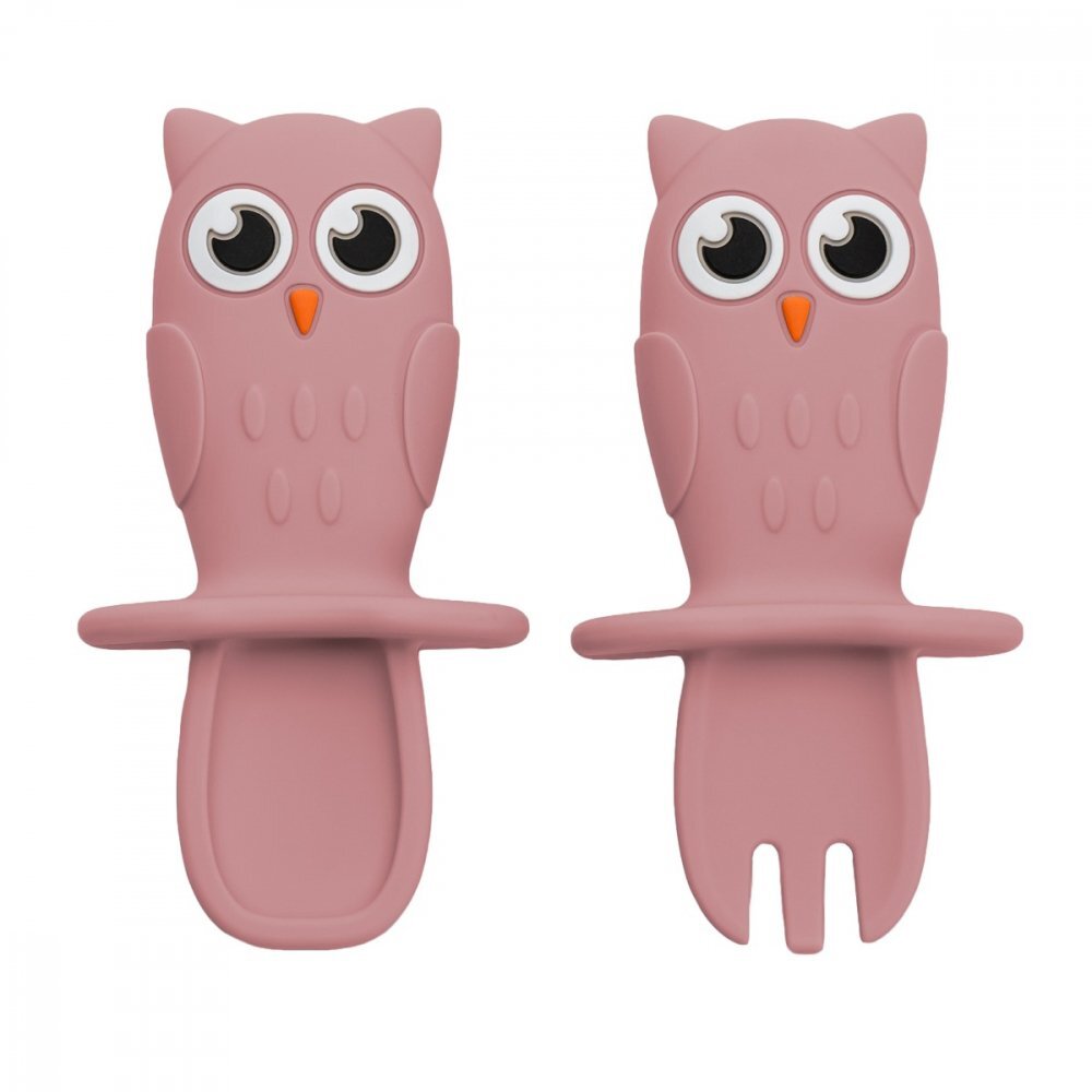 APPEKIDS Set tacamuri din silicon Owl Old Rose