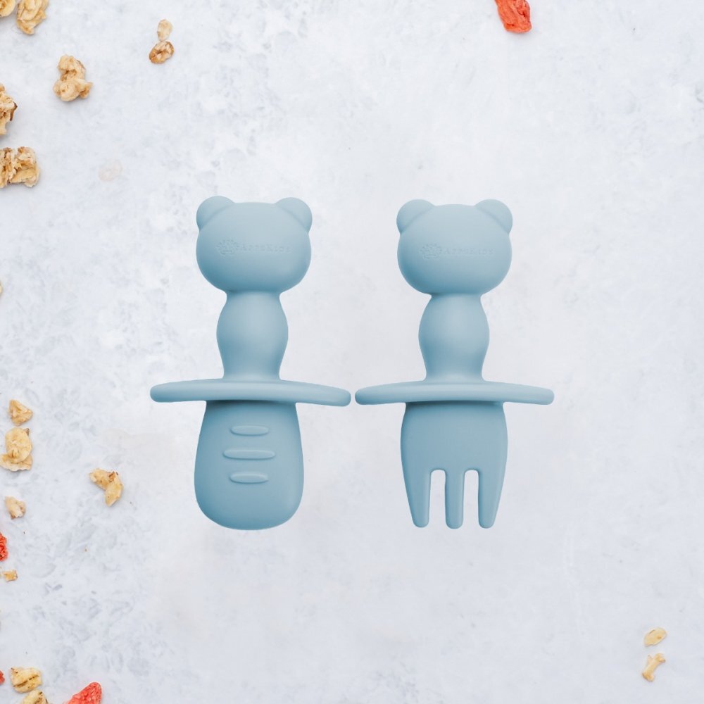 APPEKIDS Set tacamuri din silicon The Little Bear Aqua Blue